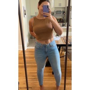 TOPSHOP HIGH WAISTED SKINNY WASHED JEANS